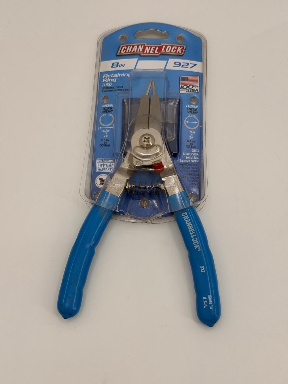 Channellock 927 8” Retaining Snap Ring Pliers Internal External Made in USA NEW